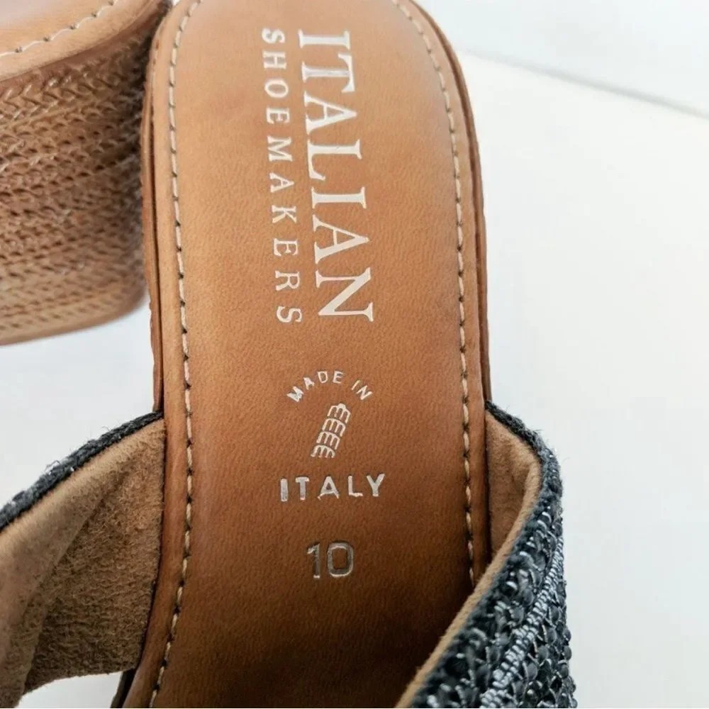 ITALIAN SHOEMAKERS Woven Wedge Slide On Trendy